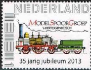 year=2013, personalised Dutch stamp of 's-Hertogenbosch model railway association
